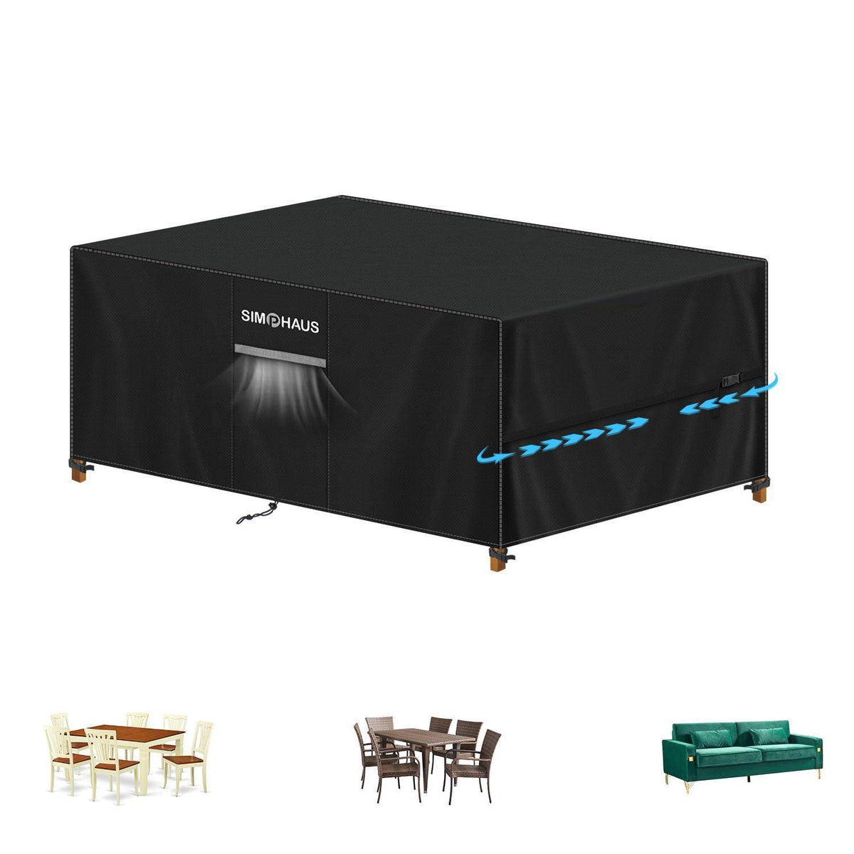 Gartenmöbel Abdeckhaube 150x90x75cm – Wasserdicht & Windfest