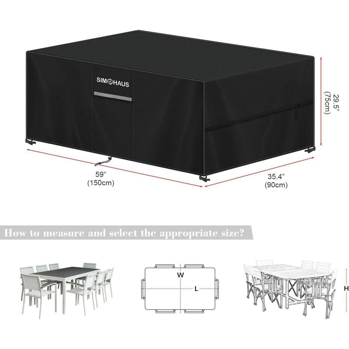 Gartenmöbel Abdeckhaube 150x90x75cm – Wasserdicht & Windfest