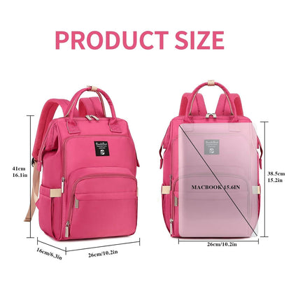 Baby Wickelrucksack Rosa mit wasserdichter Wickelunterlage - Große