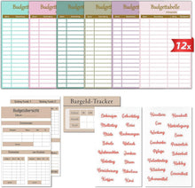 Budget Planner Zubehör A6 Binder Deutsch Sheet | Übersicht Bargeld