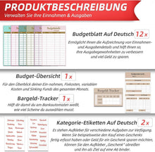Budget Planner Zubehör Set A6 Binder Deutsch | 12 Blatt