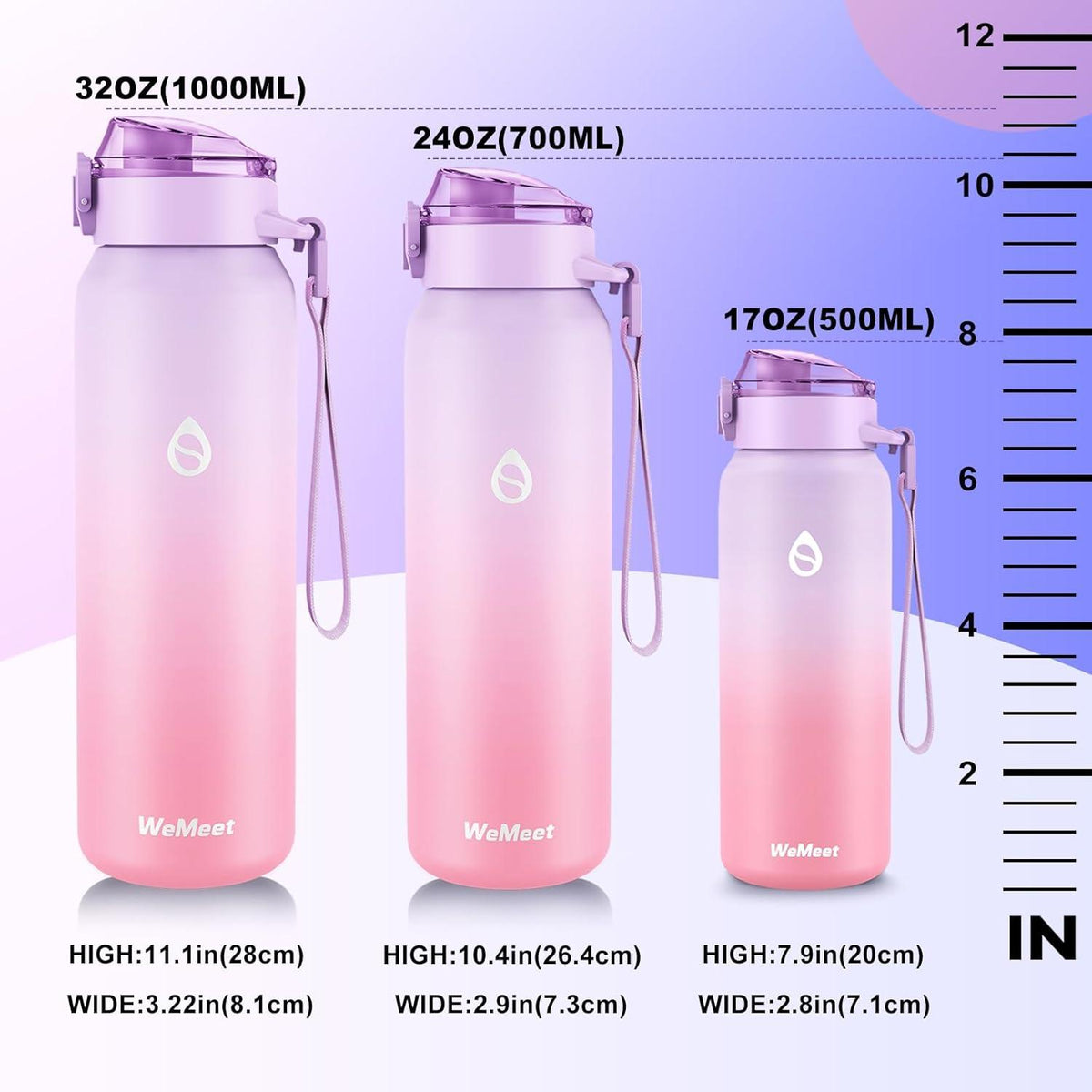 Edelstahl Trinkflasche Sport mit Abnehmbarem Strohhalm 1L Doppelwandig