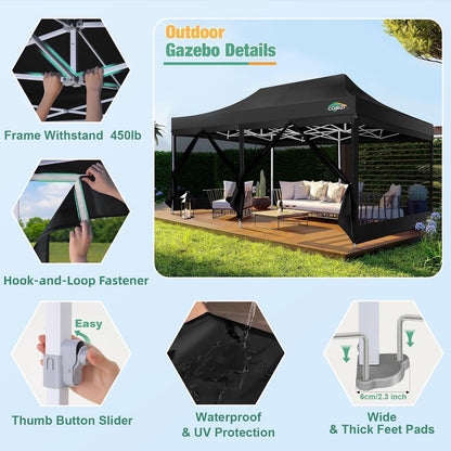 Faltpavillon 3x6 – Wasserdicht, UV-Schutz & Seitenwände