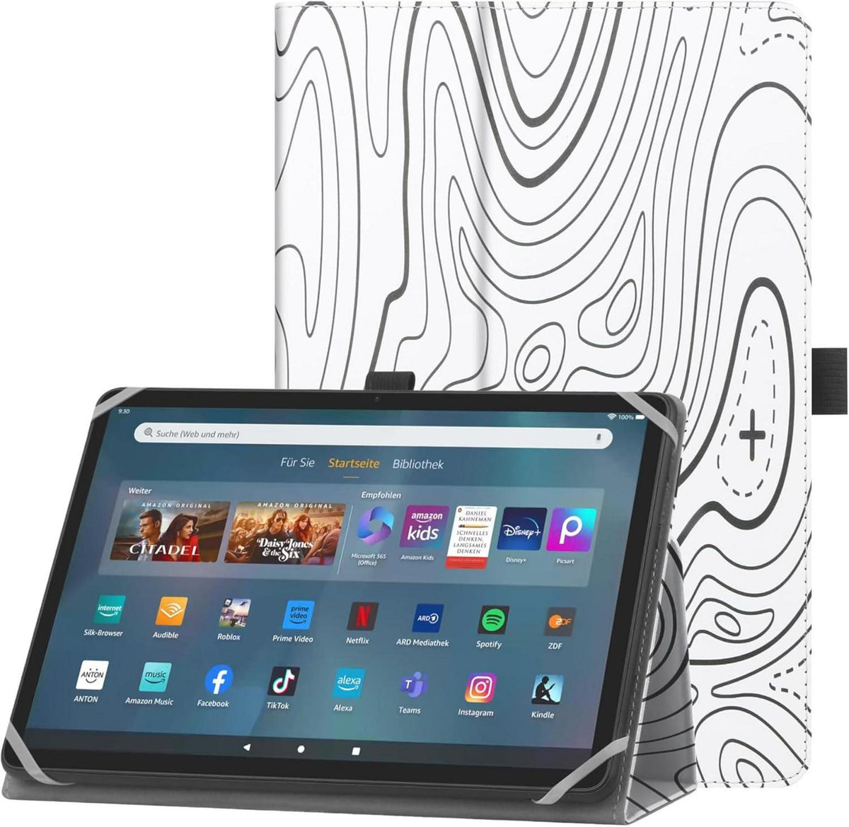 Schutzhülle für 10-11 Zoll Tablette mit Ständer und Handschlaufe