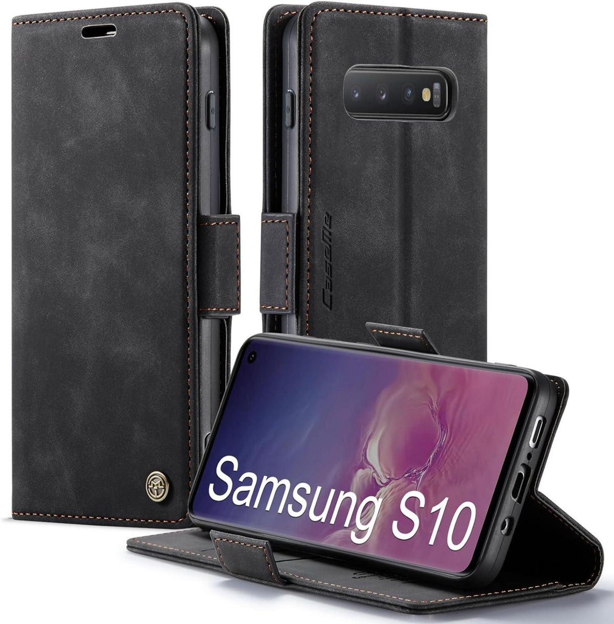 Samsung Galaxy S10 Hülle Klapphülle RFID Schutz Schwarz