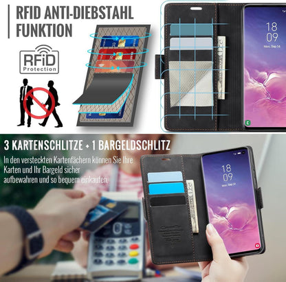 Samsung Galaxy S10 Handyhülle Klappbar PU Leder RFID Schutz