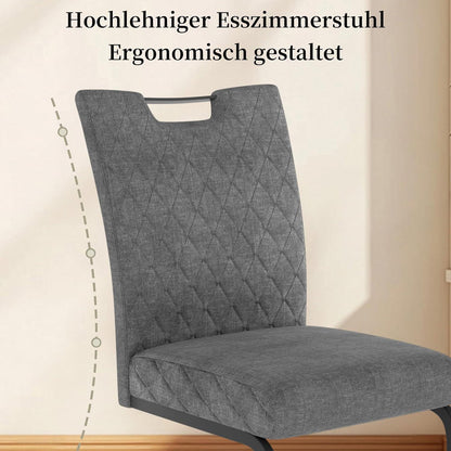 Esszimmerstühle 2er Set – Grau, Schwingstuhl, Komfortabel