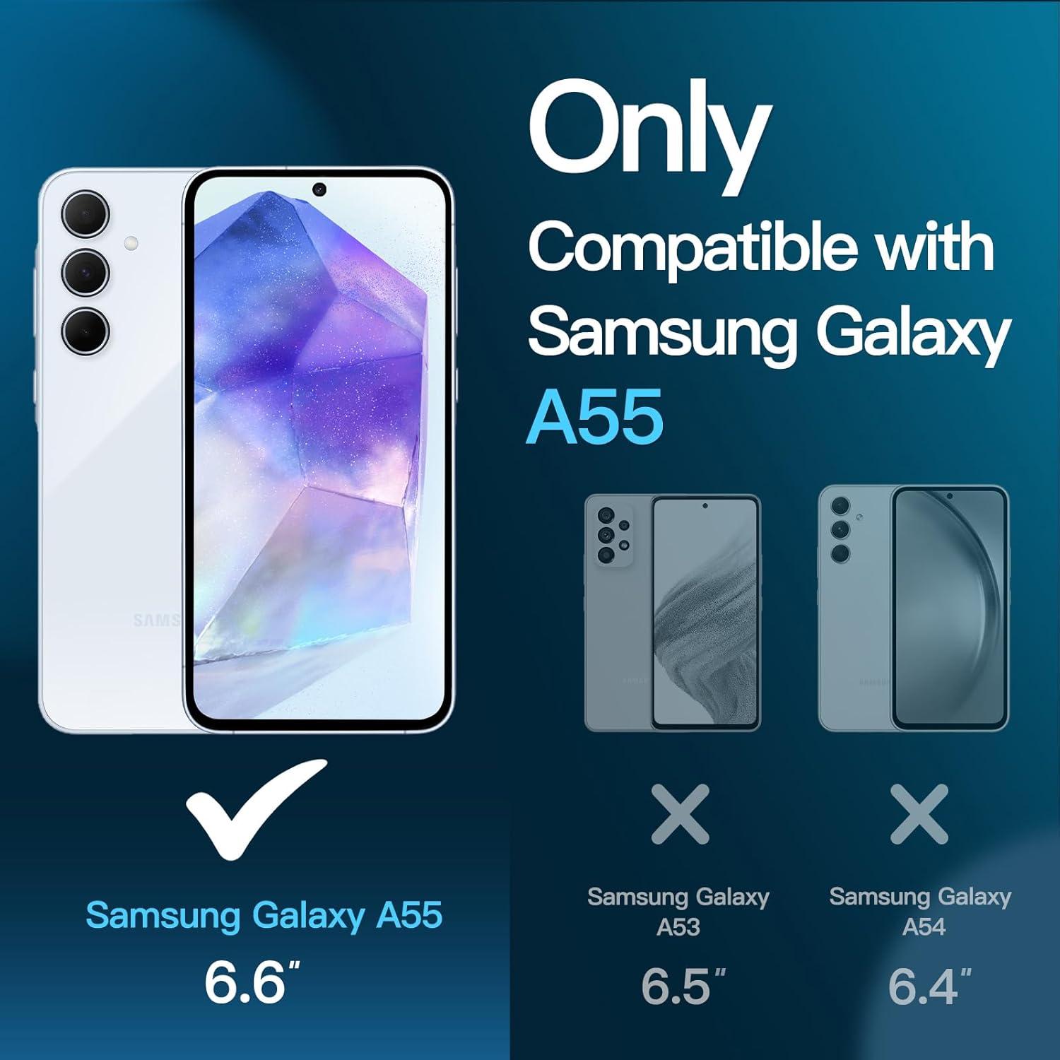 Schutzfolie Samsung Galaxy A55 5G 6,6 Zoll 9H Glas 3er Pack