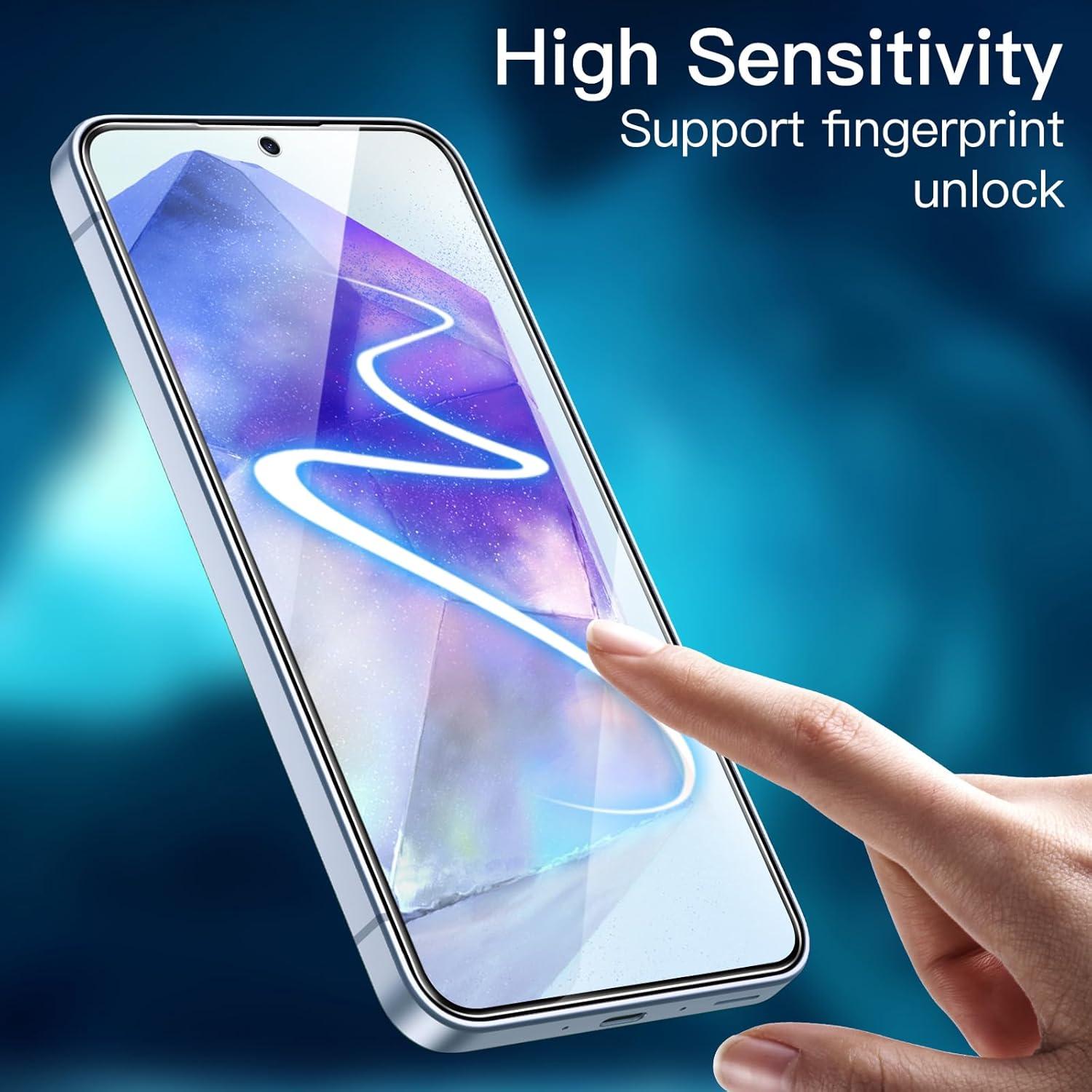 Displayschutz Samsung Galaxy A55 5G 6,6 Zoll 9H Glas HD Klar 3er Pack
