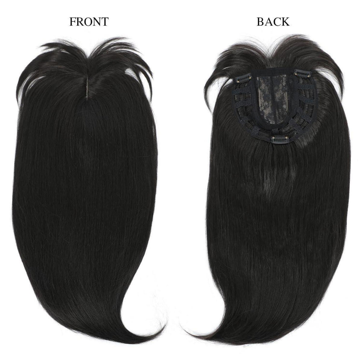 Haartopper mit Pony – Dunkelbraun, 45cm
