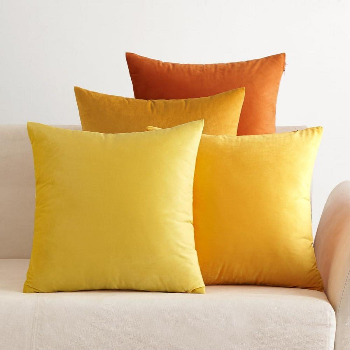 Samt Kissenbezüge Set Dekorative Orange Serie 40x40 cm