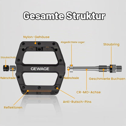 GEWAGE Fahrradpedale MTB Nylon Reflektoren 9/16 Zoll Gelb