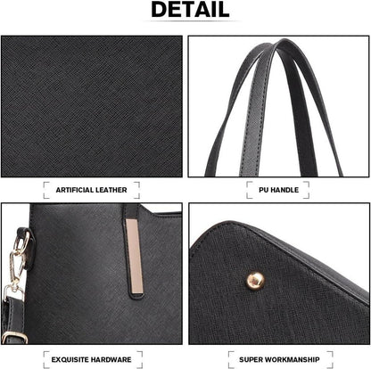 Damen Handtasche Set Shopper Schultertasche PU Leder 3tlg. Einkaufstasche