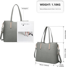 Miss Lulu Damen Handtasche Set Schultertasche Shopper