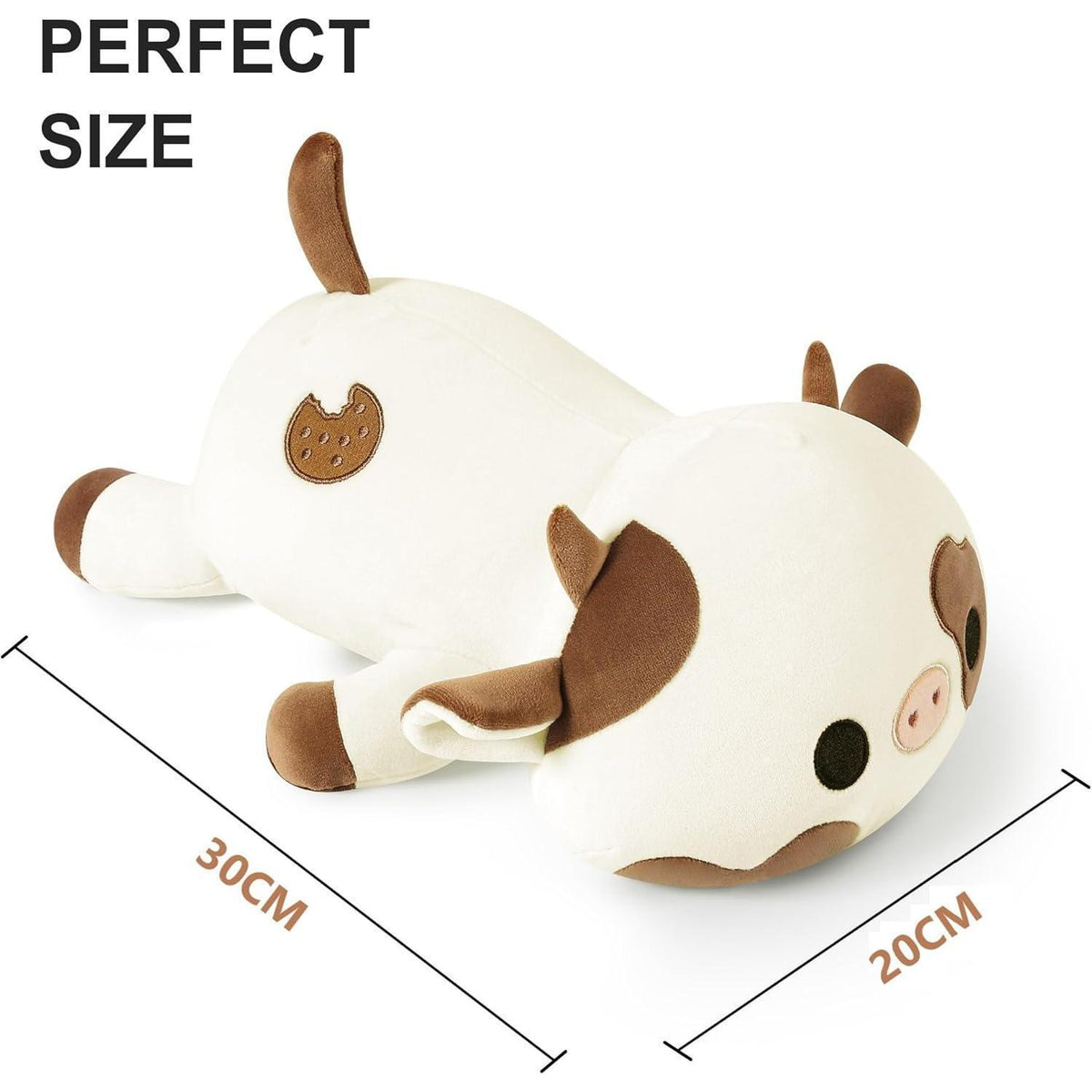 Kuscheltier Kuh Plüschtier 30cm Braun - Weiches Kuschelkissen Geschenk
