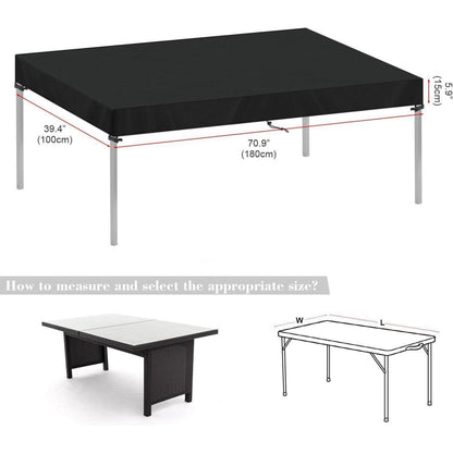 Gartentisch Abdeckplane 180x100x15cm – Wasserdicht & Wetterfest