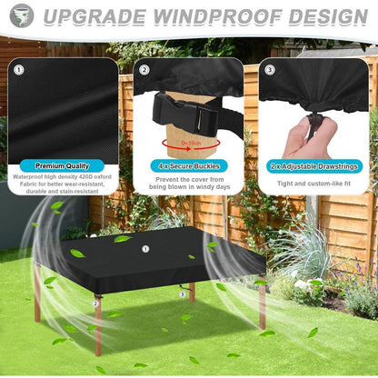 Gartentisch Abdeckplane 150x90x15cm – Winterfest & Wasserdicht