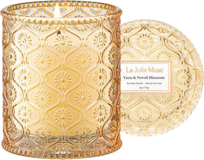 Yuzu Neroli Blossom Soy Wax Candle Luxury Design 55 Hours Burn