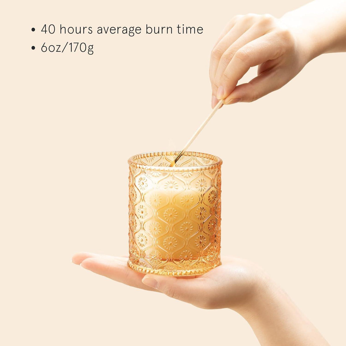 Yuzu & Neroli Soy Wax Candle, Luxury Design, 55 Hours Burn
