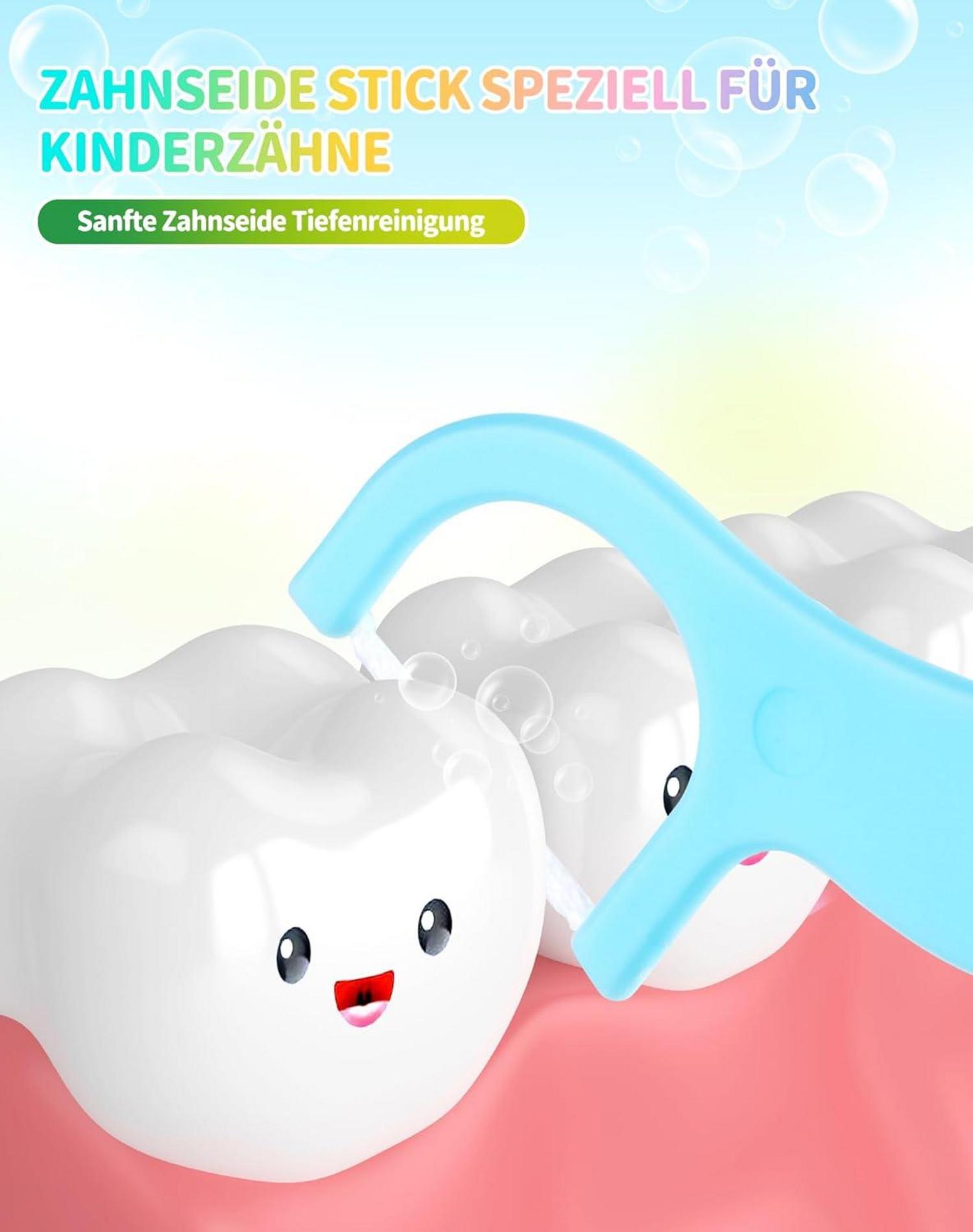 160er Kinder Zahnseide Sticks mit Tierformen & bunten Farben