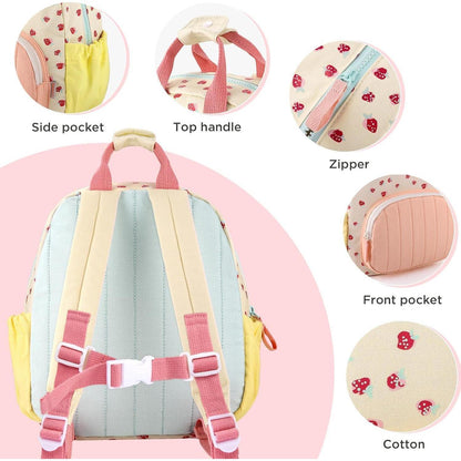 Kinderrucksack Mädchen Erdbeere 30cm für 2-5 Jahre