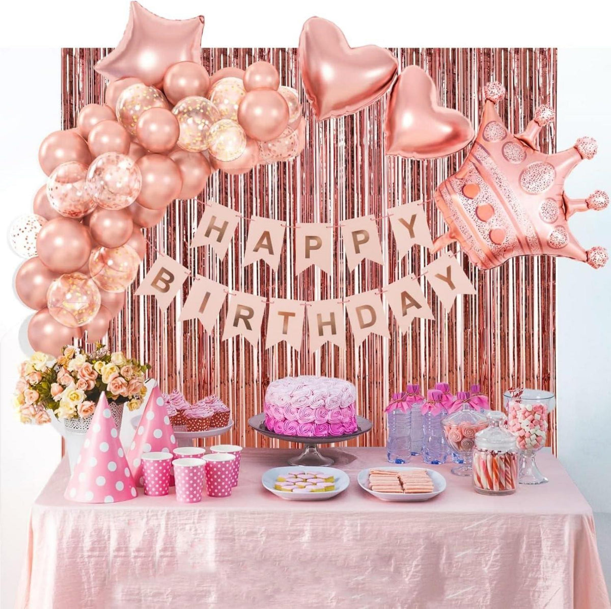 Rosegold Geburtstagsdeko Party Deko Mädchen Frauen