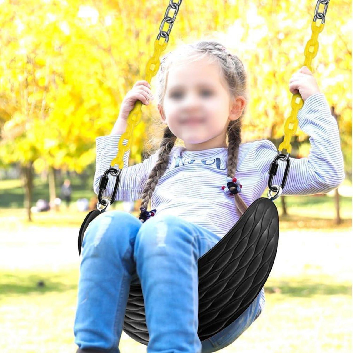 BeneLabel Heavy Duty Swing Seat with 66 Inch Chain Black