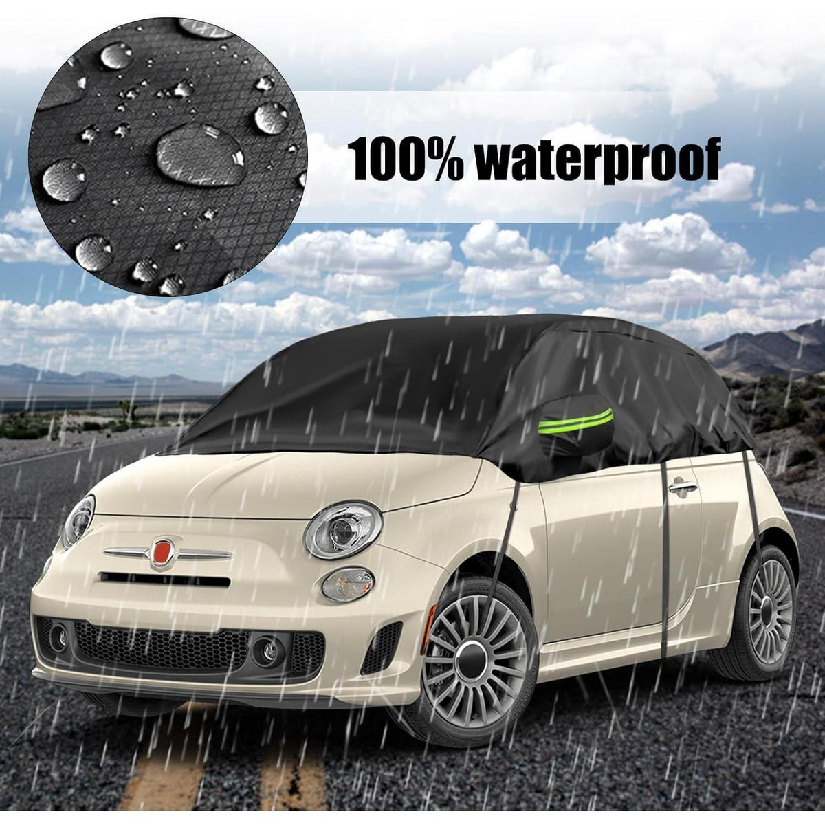 Halbabdeckung Fiat 500 (2007-2023) – Schutzhülle für Ihr Auto
