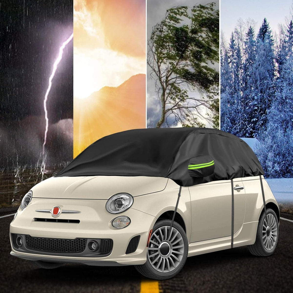 Halbabdeckung Fiat 500 (2007-2023) – Schutzhülle für Ihr Auto