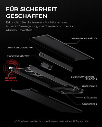 Slim Wallet RFID Schutz Italienisches Leder Münzfach Airtag