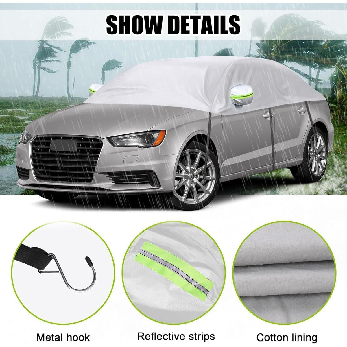 Wasserdichte Autoplane Halbgarage für Audi A3/S3 Cabrio 2008-2012
