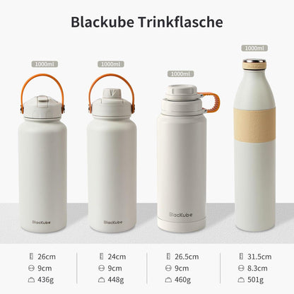 Isolierte Edelstahl Trinkflasche BPA-frei 500ml Sport Schule Fitness