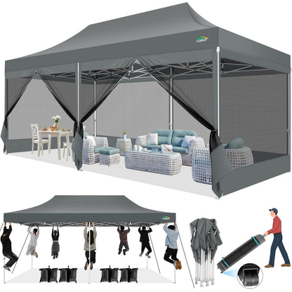 Faltpavillon 3x6m – Wasserdicht, UV-Schutz & Seitenwände