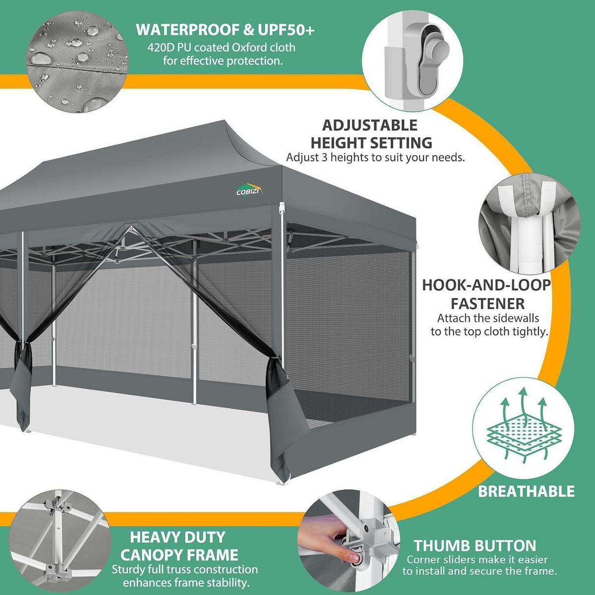 Faltpavillon 3x6m – Wasserdicht, UV-Schutz & Seitenwände