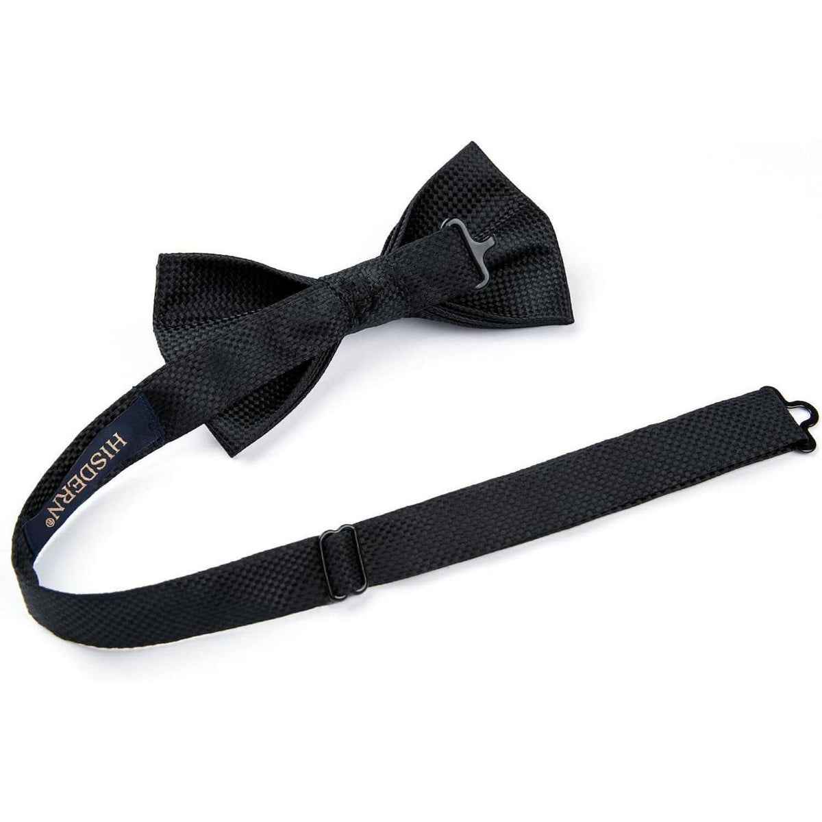 Fliegen Set Herren mit Einstecktuch, vorgebunden, verstellbar, schwarz