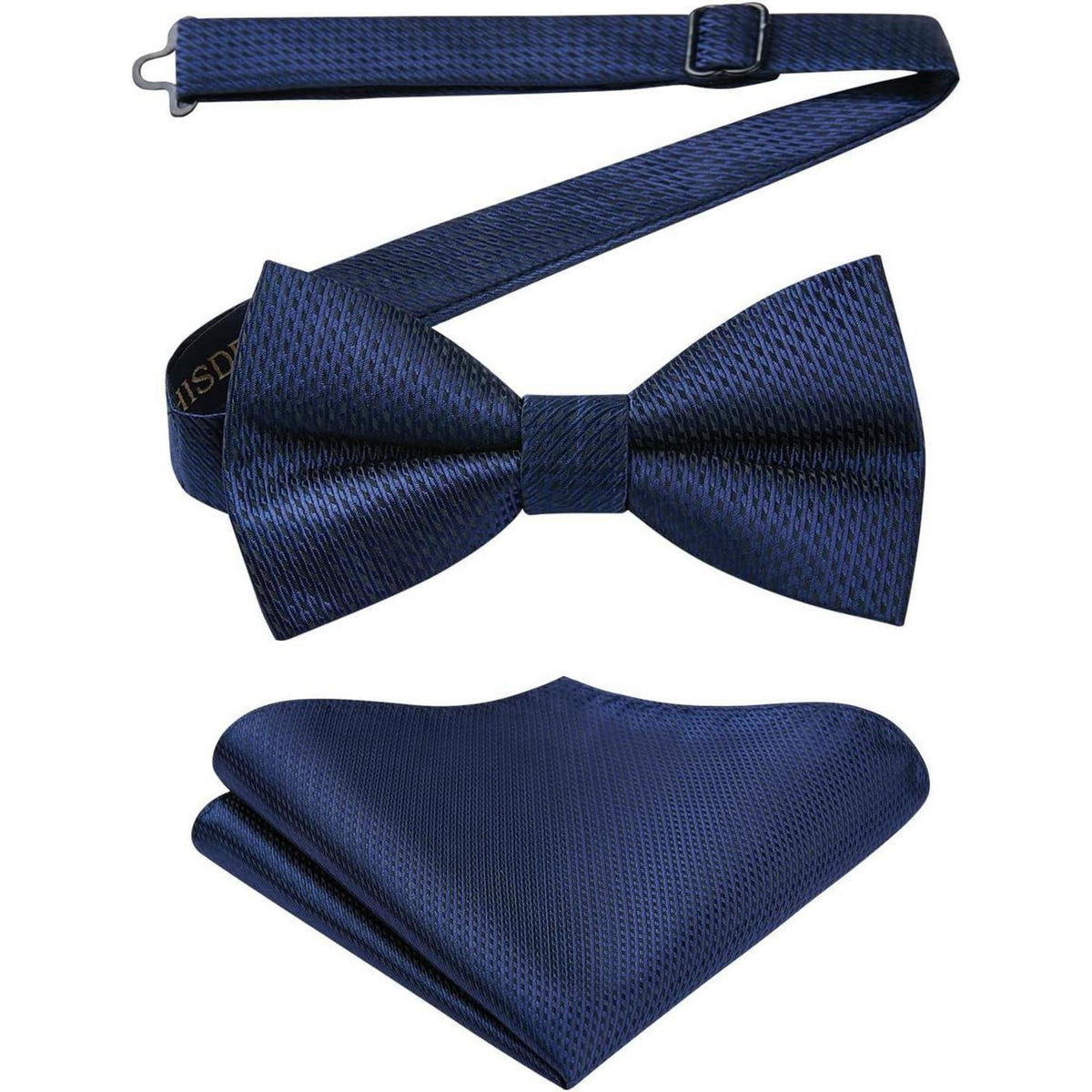 Fliegen Set Herren mit Einstecktuch, vorgebunden, marineblau