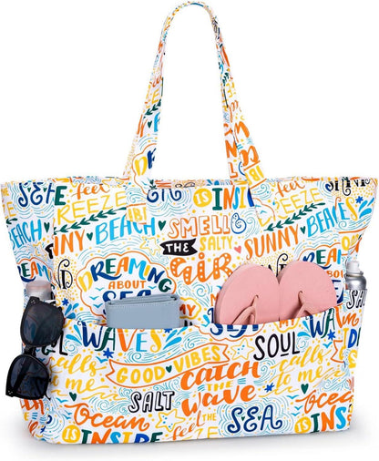 Strandtasche XXL Reißverschluss Damen Schwimmbadtasche Urlaub Must