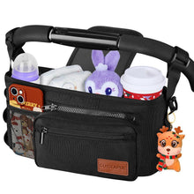 Kinderwagen Organizer mit Getränkehalter & Tasche Schwarz