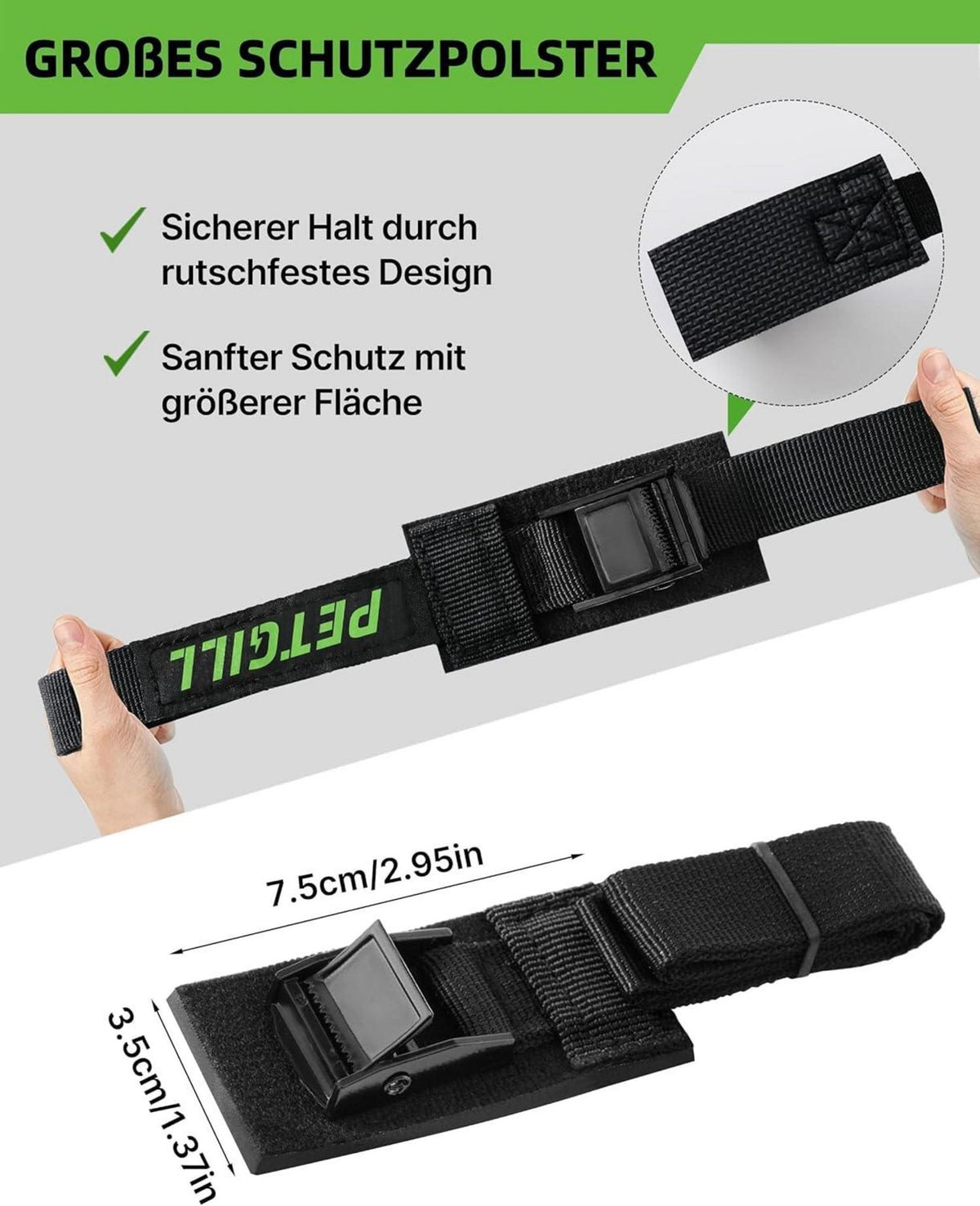 Spanngurte mit Polsterung für Fahrradträger | 4 Stk. | 40 cm Länge