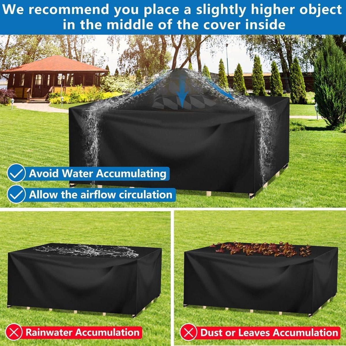 Wasserdichte Gartenmöbel Abdeckung 160x130x90cm