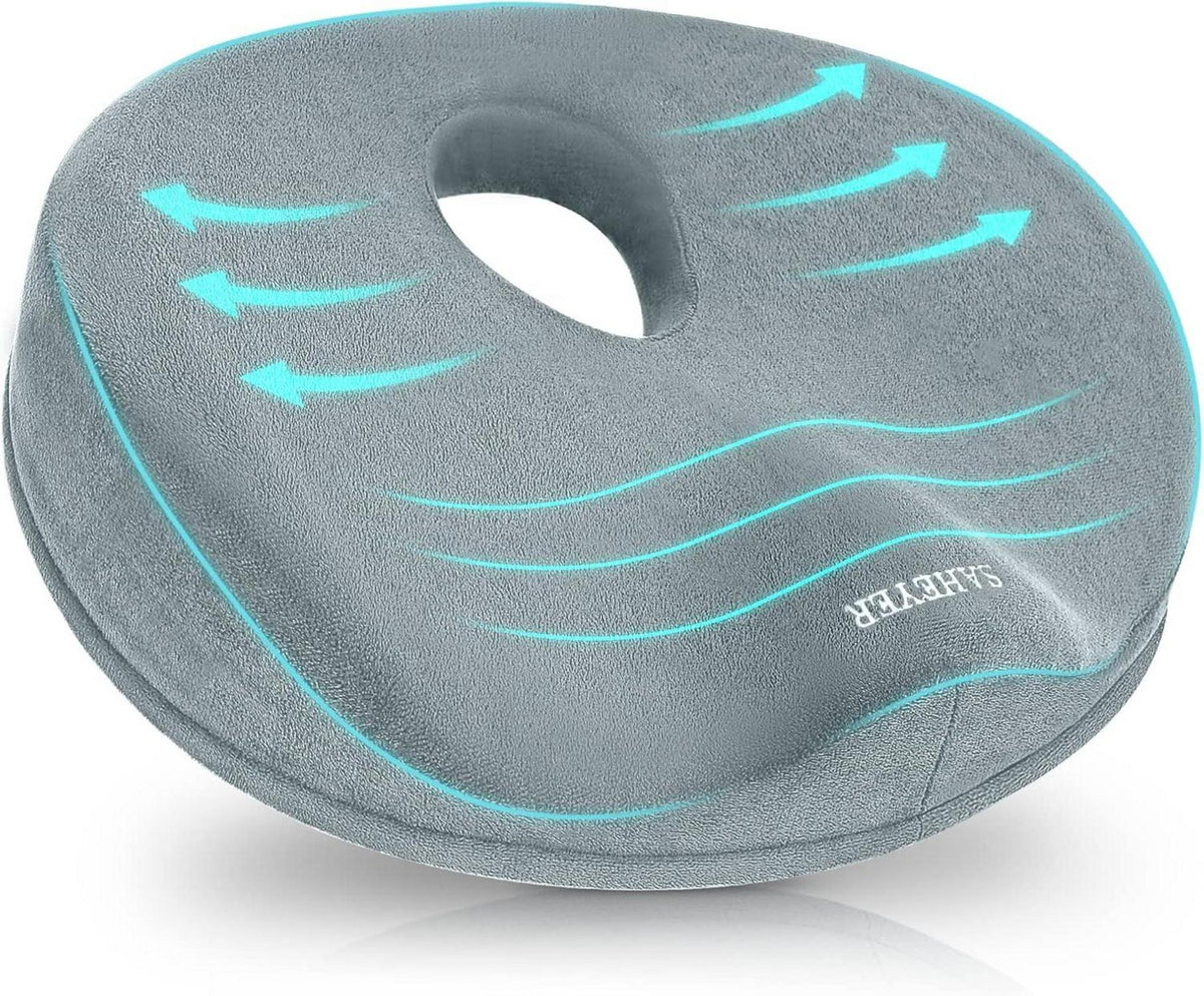 Orthopädisches Memory Foam Sitzkissen Steißbein Entlastung Grau