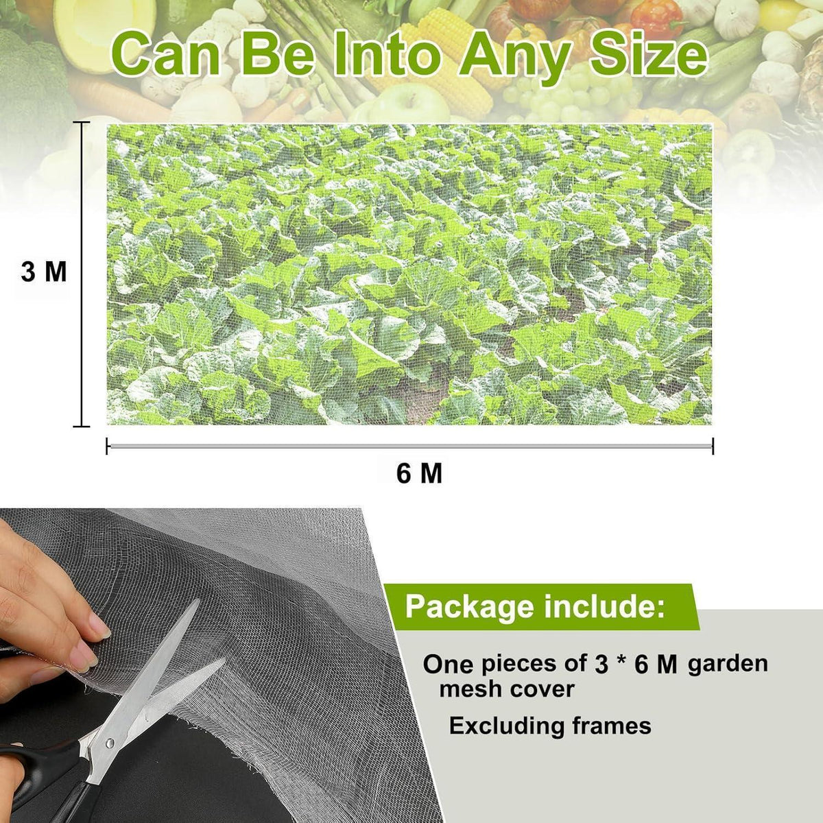 Gemüseschutznetz 3x6m Feinmaschig für Garten & Hochbeet