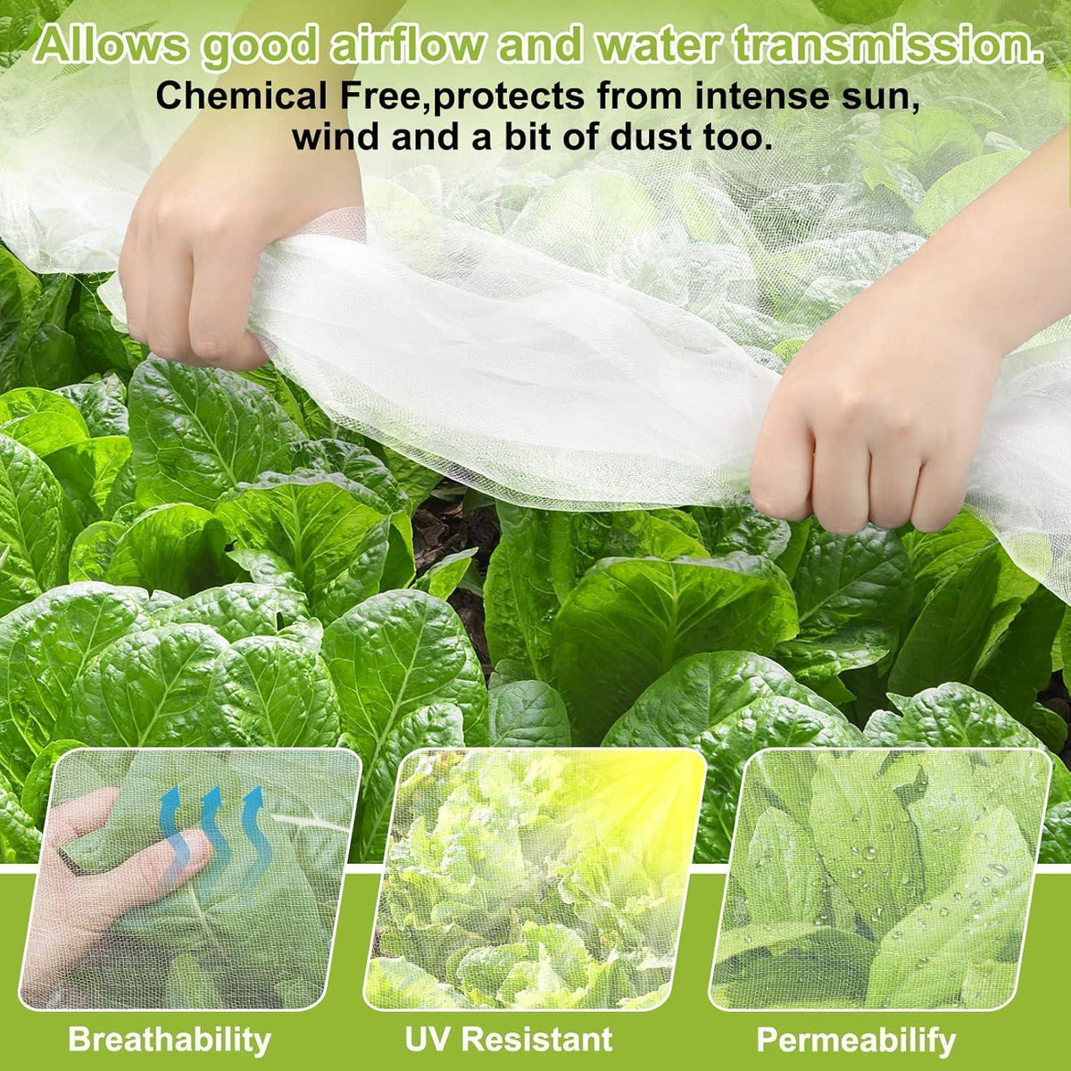 Gemüseschutznetz 3x6m Feinmaschig für Garten & Hochbeet