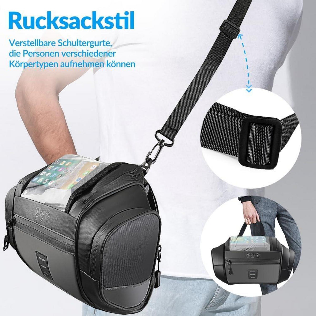 Eyein Fahrrad Lenkertasche 4.8L wasserdicht Touchscreen Reflektierend