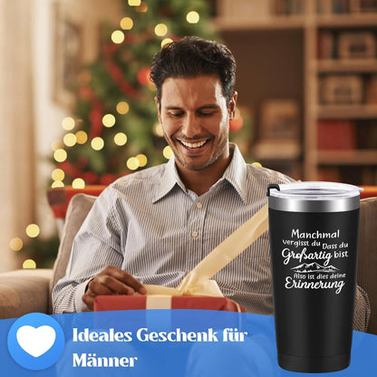 Livole Edelstahl Weinbecher 600ml - Thermobecher to go 20oz - Schwarz