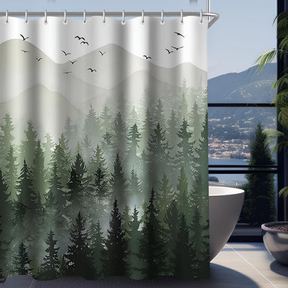 Duschvorhang Wald Textil Wasserdicht Polyester 120x200cm