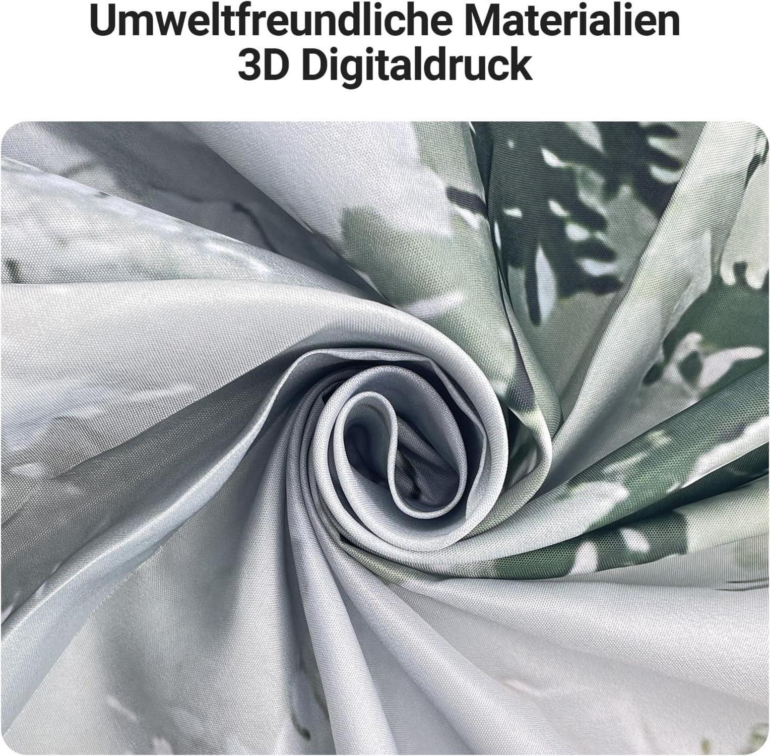 Duschvorhang Waldmuster Antischimmel 150x200cm mit beschwertem Saum