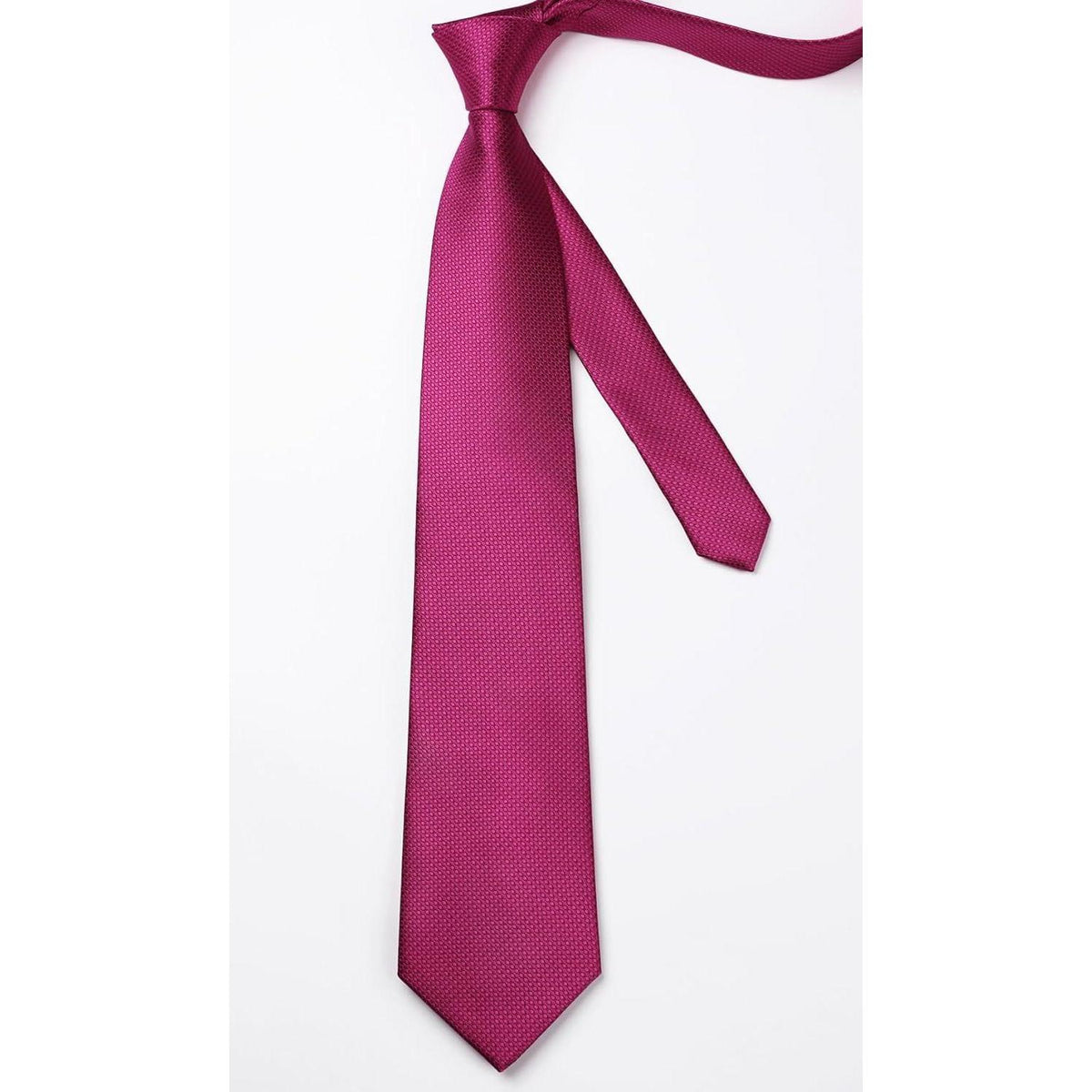 Herren Krawatte mit Einstecktuch Set, Elegant, Heißes Rosa