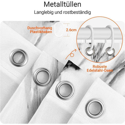 Duschvorhang 120x200cm Marmor Antischimmel Textil Wasserabweisend waschbar