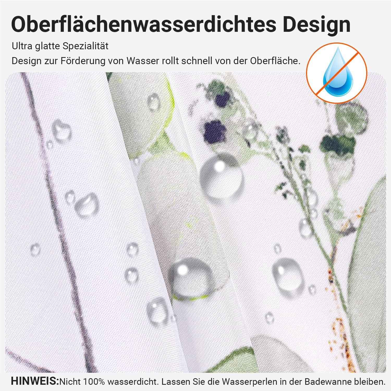 Duschvorhang Goldene Blätter 240x200cm Antischimmel